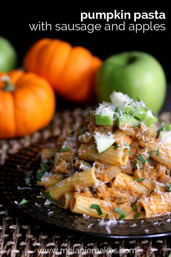 Pumpkin Pasta with Sausage and Apples | Melanie Makes
