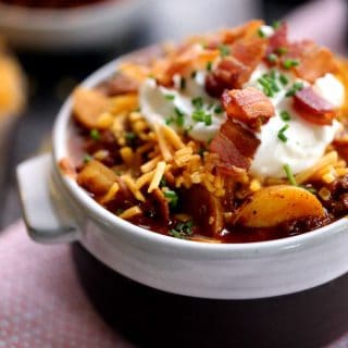 Stuffed Baked Potato Chili | Melanie Makes