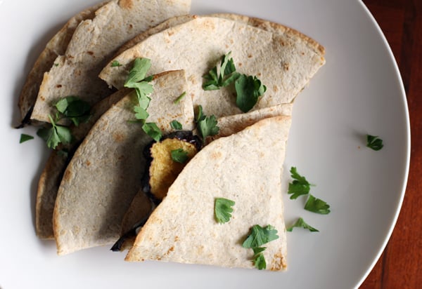 roasted cumin-lime eggplant quesadillas