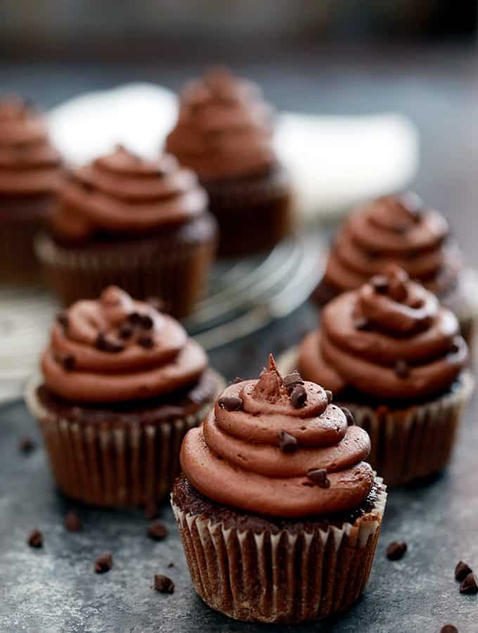 Chocolate Chocolate Chip Zucchini Cupcakes | Melanie Makes