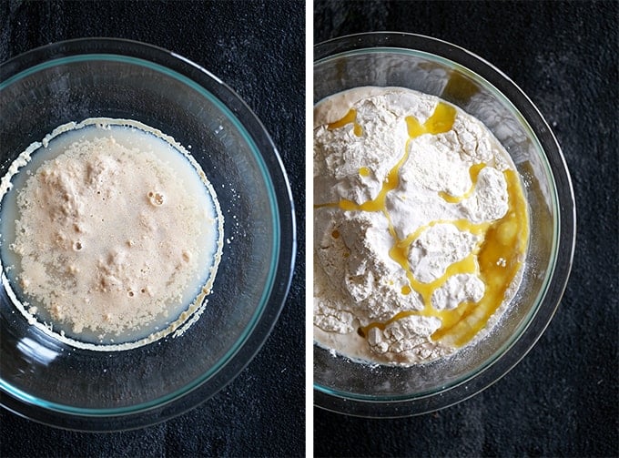 How to prepare Perfect Pizza Crust, steps 1-2.