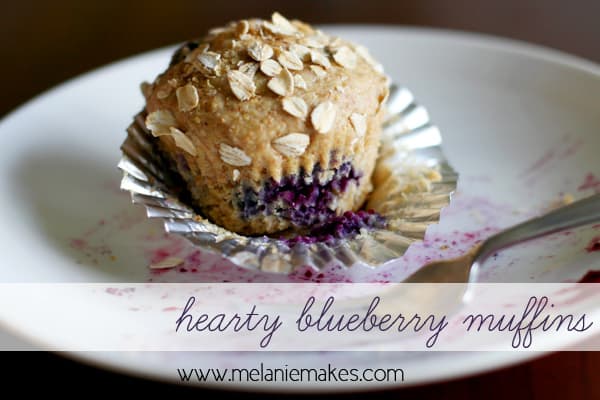 hearty blueberry muffins