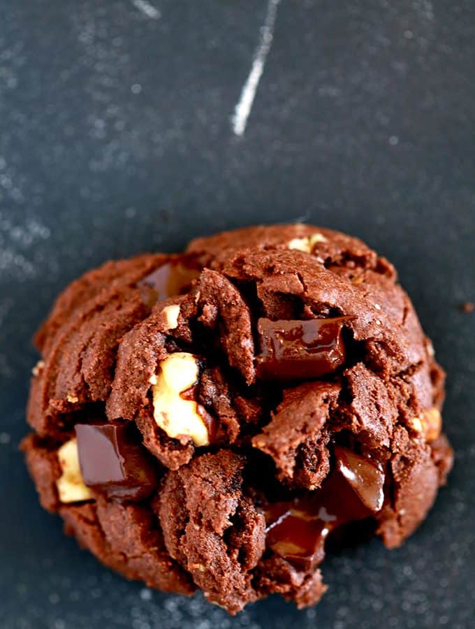 Double Chocolate Walnut Brownie Cookies | Melanie Makes