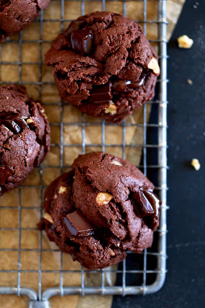 Double Chocolate Walnut Brownie Cookies Melanie Makes