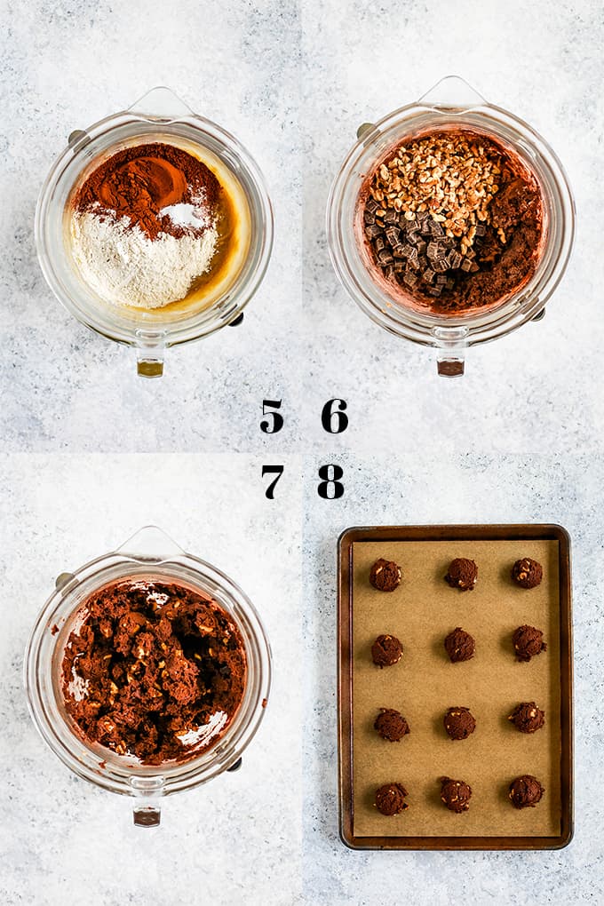 How to prepare Double Chocolate Walnut Brownie Cookies, steps 5-8.