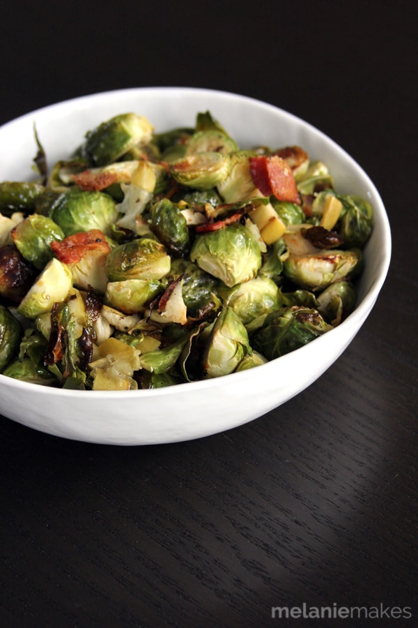 Roasted Brussels Sprouts with Apple and Bacon | Melanie Makes