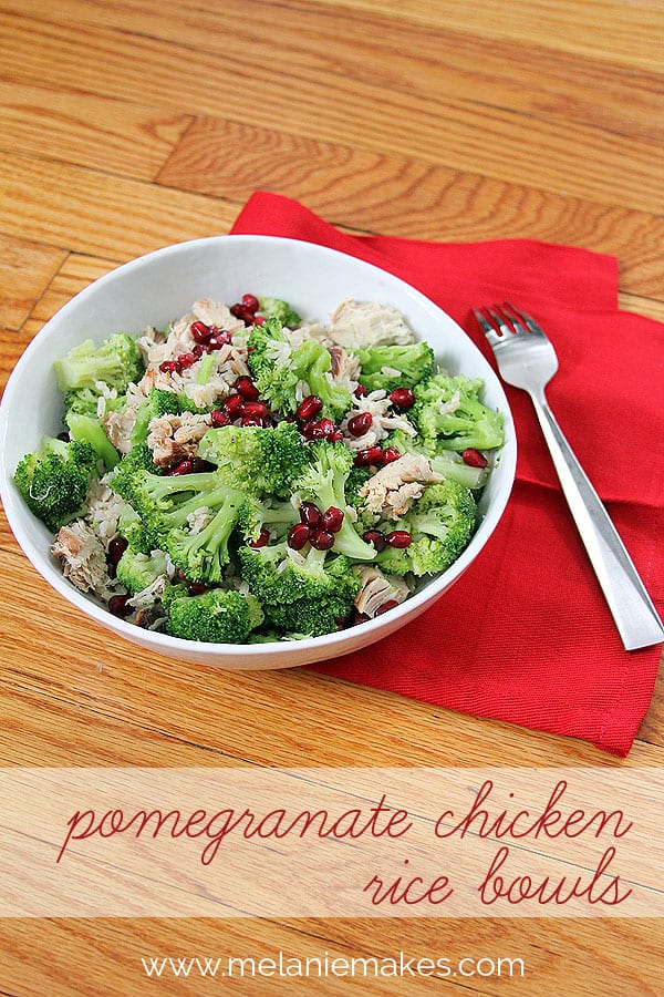 Pomegranate Chicken Rice Bowl | @melaniebauer at Melanie Makes