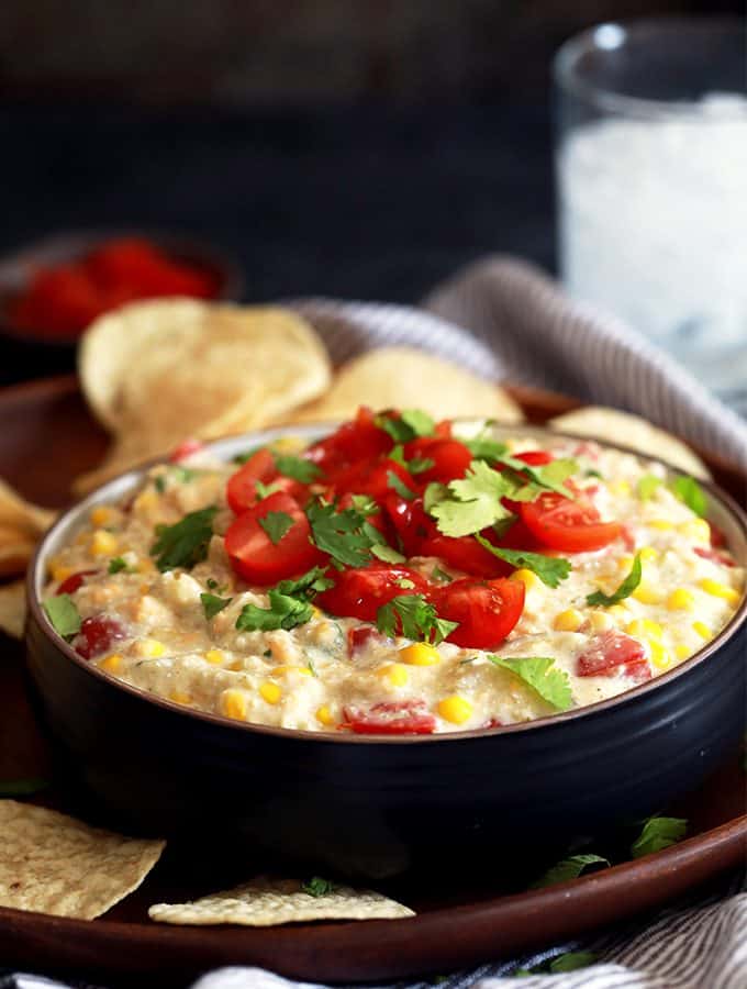Slow Cooker Salsa Verde Corn Dip | Melanie Makes