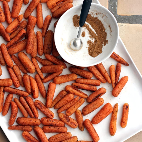 chai spiced roasted baby carrots