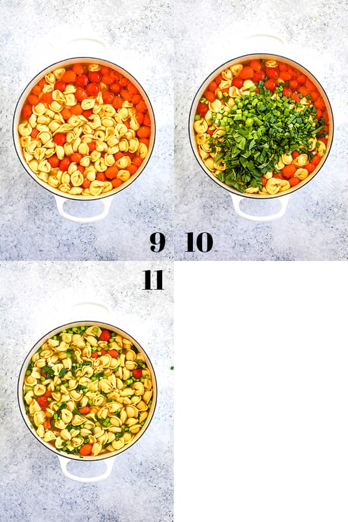 How to prepare Cherry Tomato and Tortellini Soup, steps 9-11.
