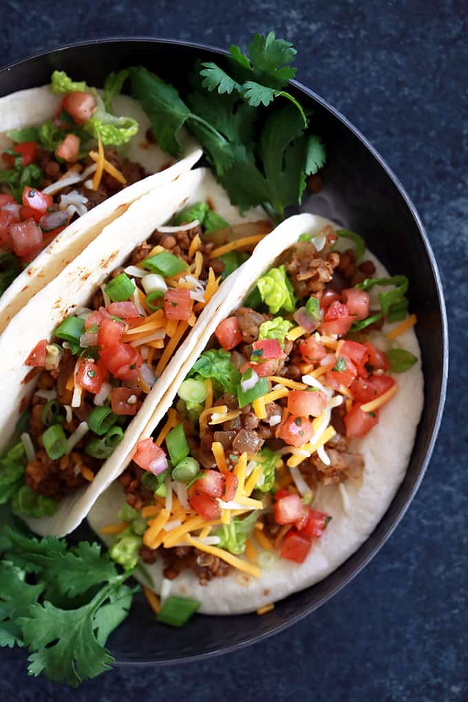 Slow Cooker Lentil and Brown Rice Tacos - Melanie Makes