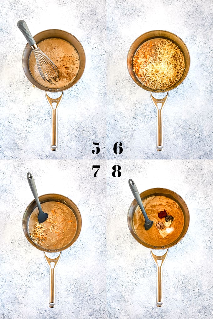 How to Make Bacon Crusted Beer Mac and Cheese, steps 5-8.