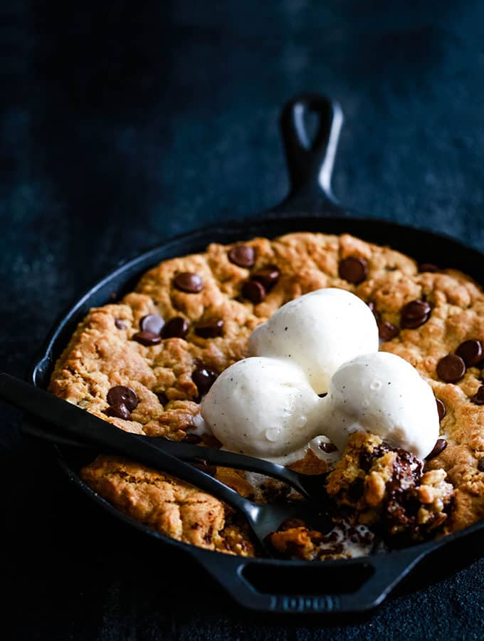 Deep Dish Chocolate Chip Skillet Cookie