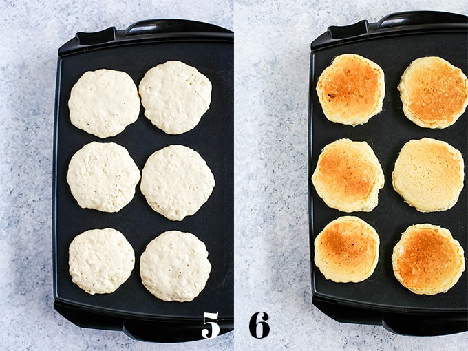 How to prepare the Best Buttermilk Pancakes, steps 5-6.