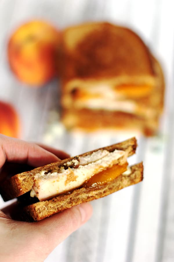 Honey Glazed Peach and Pork Tenderloin Grilled Cheese - Melanie Makes