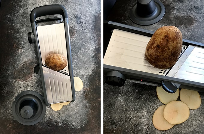 Making scalloped potatoes…. this rotary grater made slicing the