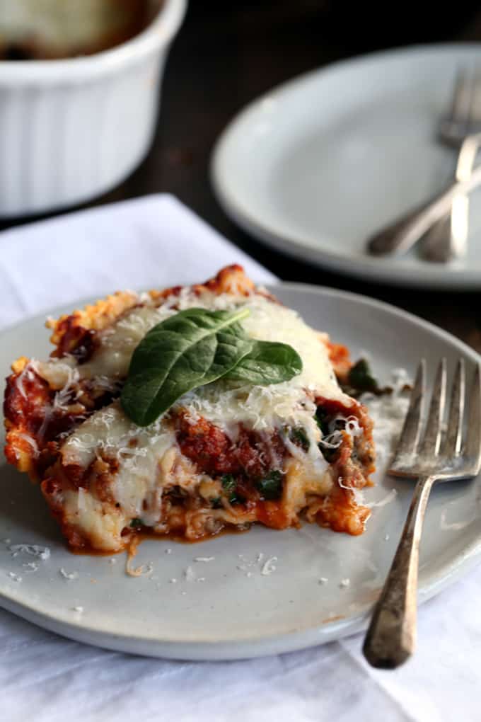 Quick and Easy Ravioli and Spinach Lasagna - Melanie Makes