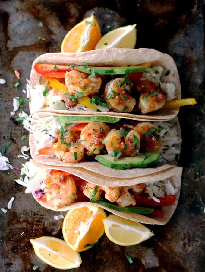 Rosemary Citrus Shrimp Tacos (15 Minute Recipe!)