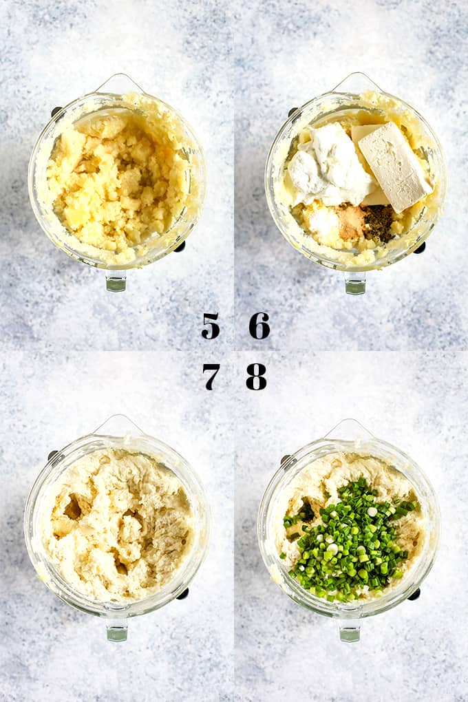 How to make Aunt Ruthie Mashed Potatoes, steps 5-8.