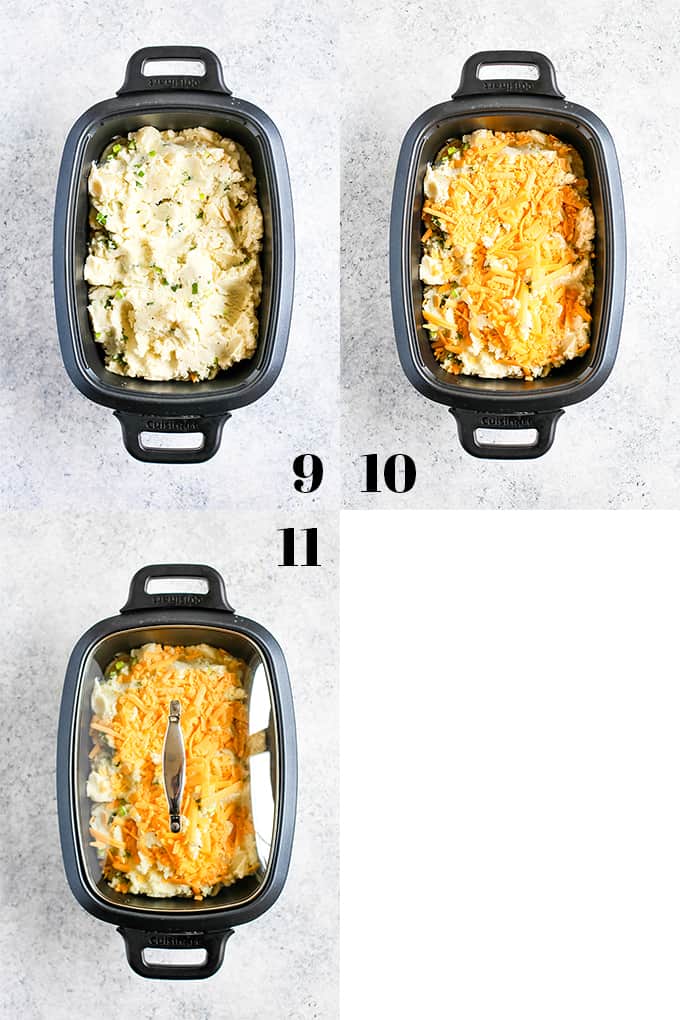 How to make Aunt Ruthie Mashed Potatoes in the slow cooker, steps 9-11.
