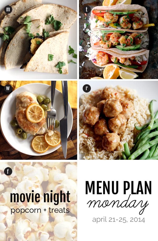 Menu Plan Monday: April 21-25, 2014 | Melanie Makes melaniemakes.com