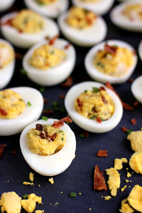 Shrimp and Bacon Stuffed Deviled Eggs | Melanie Makes