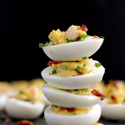 Shrimp and Bacon Stuffed Deviled Eggs Melanie Makes