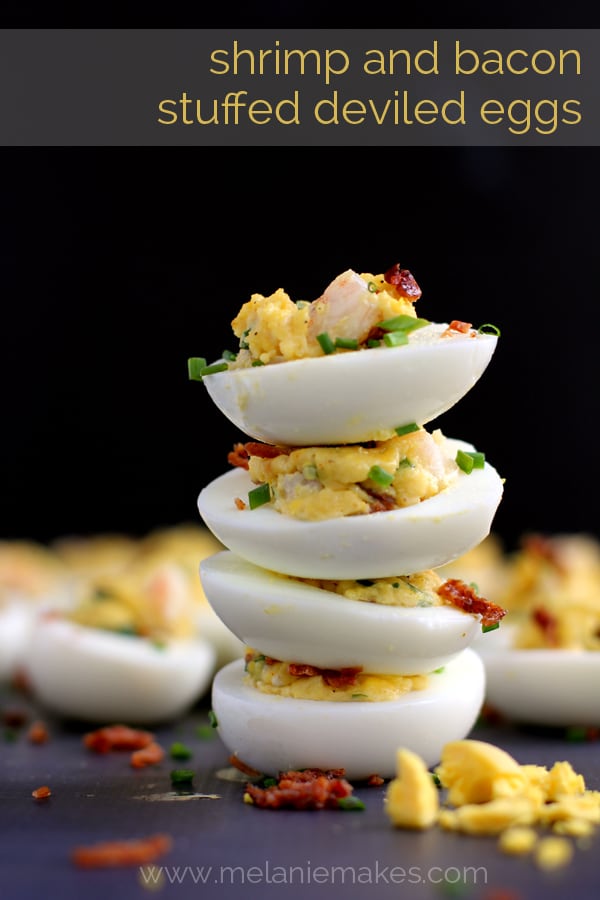 Shrimp and Bacon Stuffed Deviled Eggs | Melanie Makes melaniemakes.com