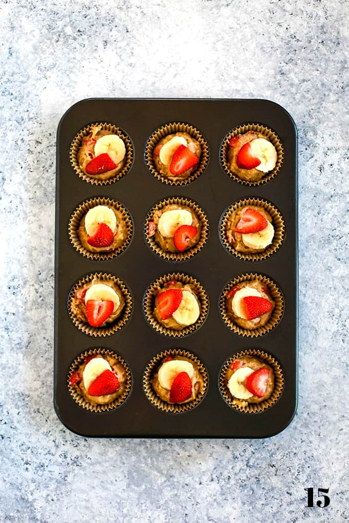 How to prepare Strawberry Banana Muffins, step 15.