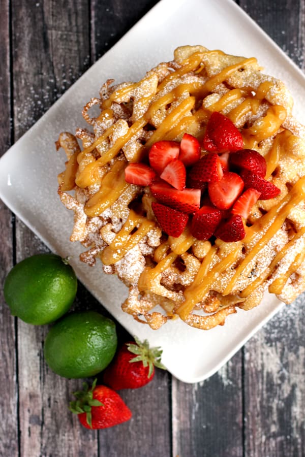 Strawberry Margarita Funnel Cake | Melanie Makes melaniemakes.com