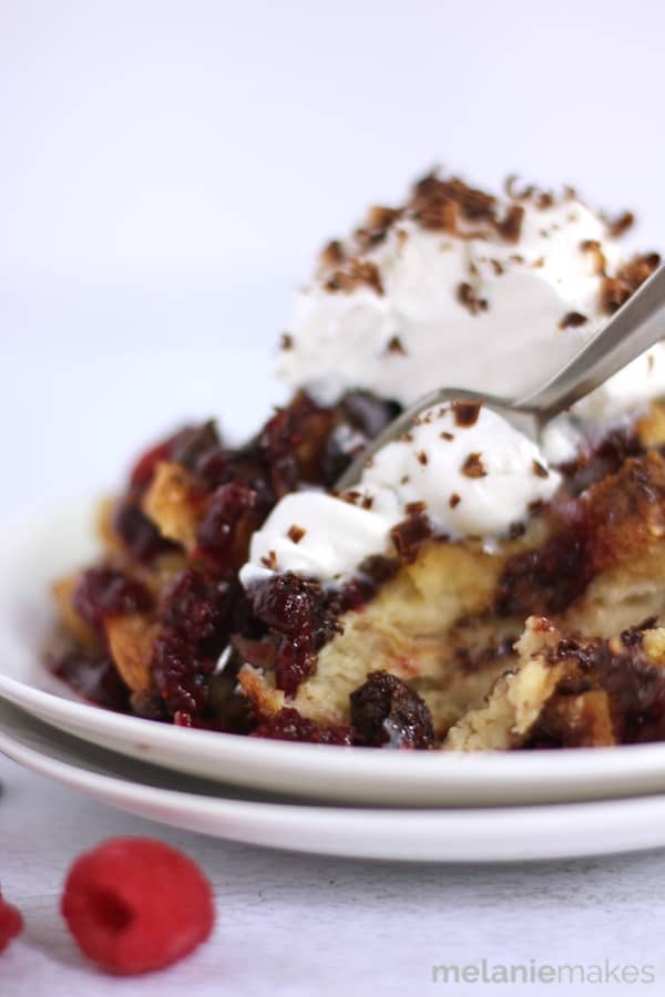 Chocolate Raspberry French Toast Casserole | Melanie Makes