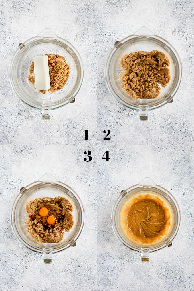 How to prepare Magic Cookie Bar Cookies, steps 1-4.