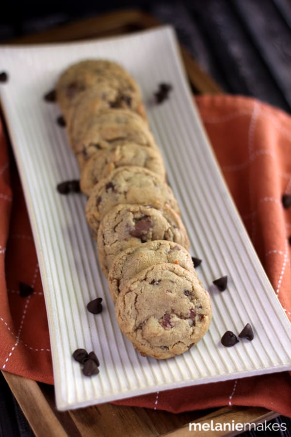 Double Peanut Butter Bacon Chocolate Chip Cookies Melanie Makes