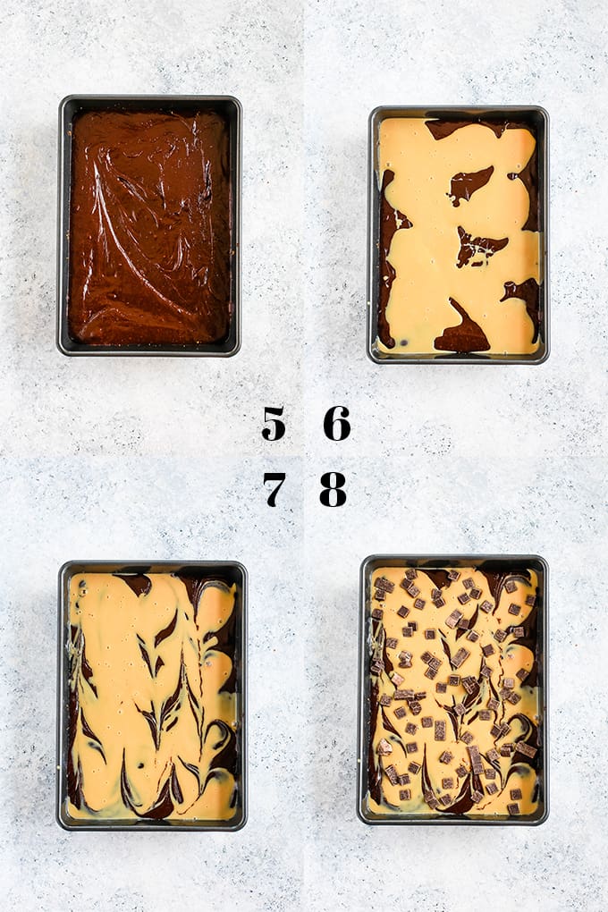 How to prepare Dulce de Leche Swirl S'mores Brownies, steps 5-8.