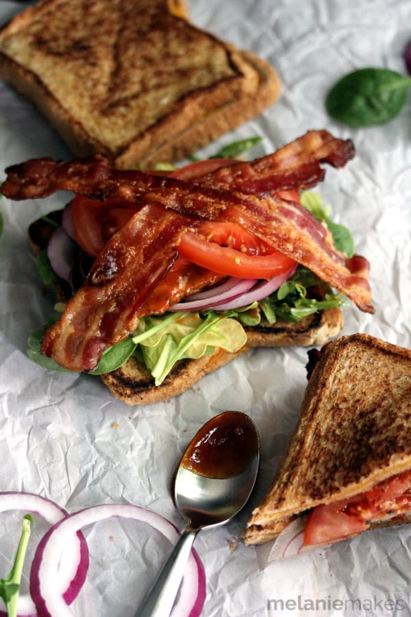 Double Grilled Cheese Barbecue Chicken BLT - Melanie Makes