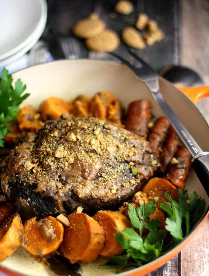 Slow Cooker Gingersnap Pot Roast