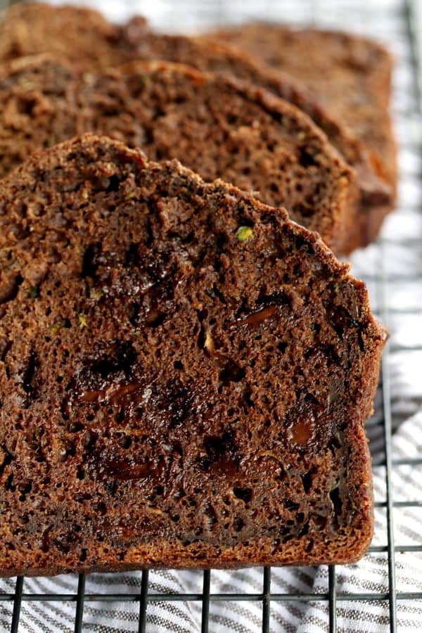 Chocolate Chocolate Chip Zucchini Bread - Melanie Makes
