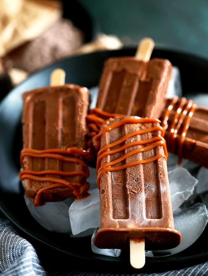 Dulce de Leche Chocolate Pudding Popsicles