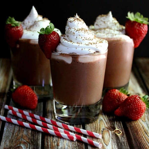 Chocolate Covered Strawberry Pudding Smoothies Melanie Makes
