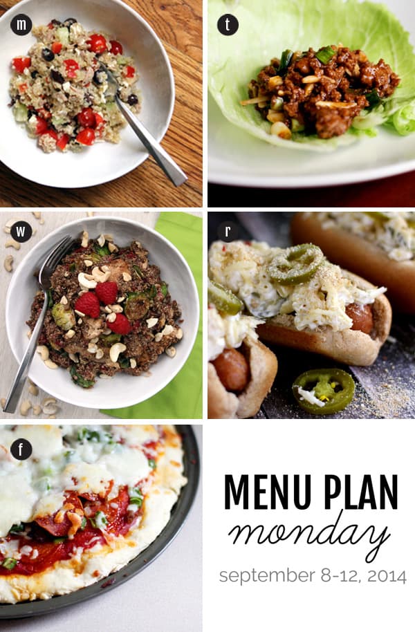 Menu Plan Monday - September 8-13, 2014 | Melanie Makes