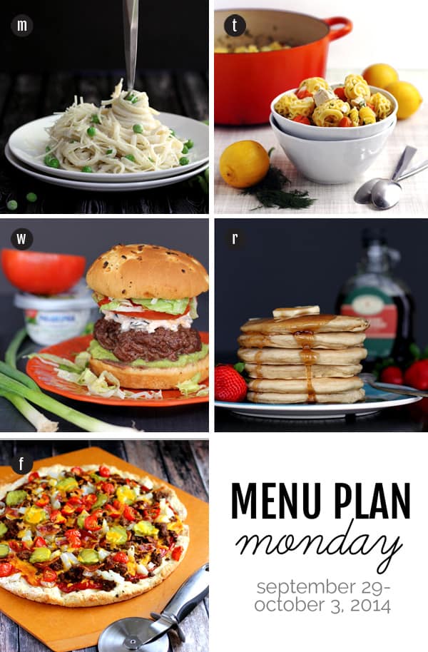 Menu Plan Monday - September 29, 2014 | Melanie Makes