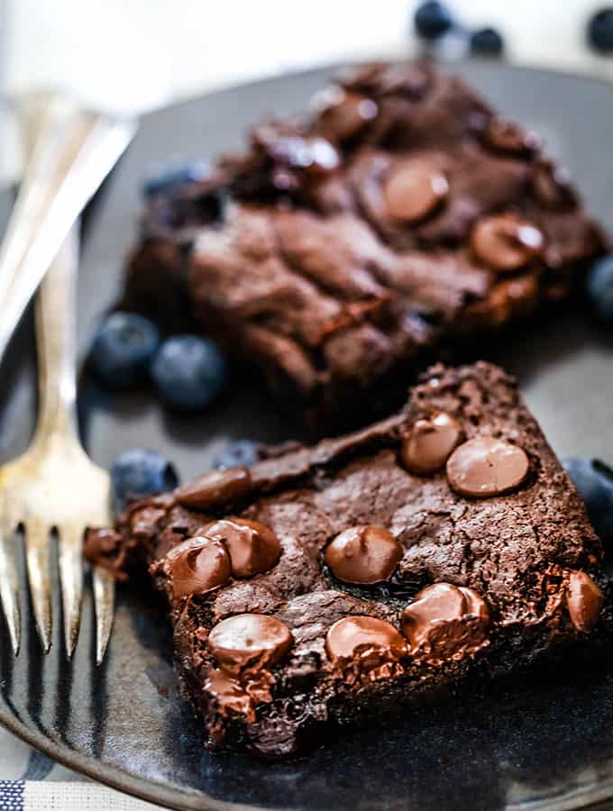 One Bowl Blueberry Brownies