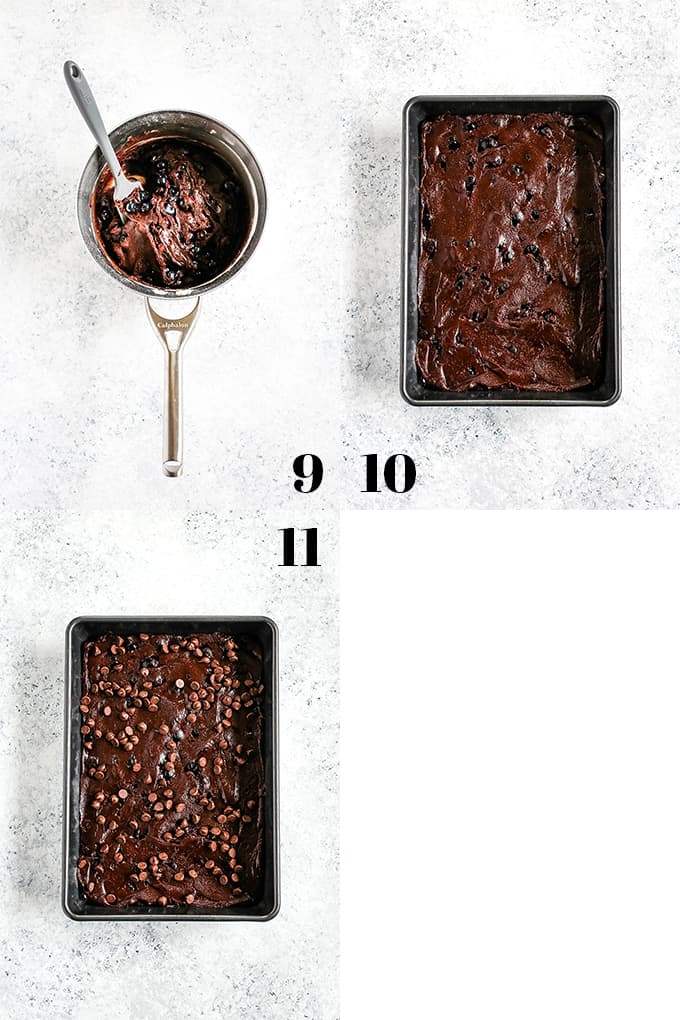 How to prepare One Bowl Blueberry Brownies, steps 9-11.