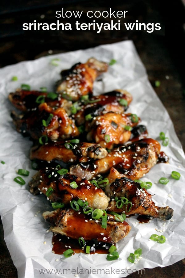 Slow Cooker Sriracha Teriyaki Wings | Melanie Makes