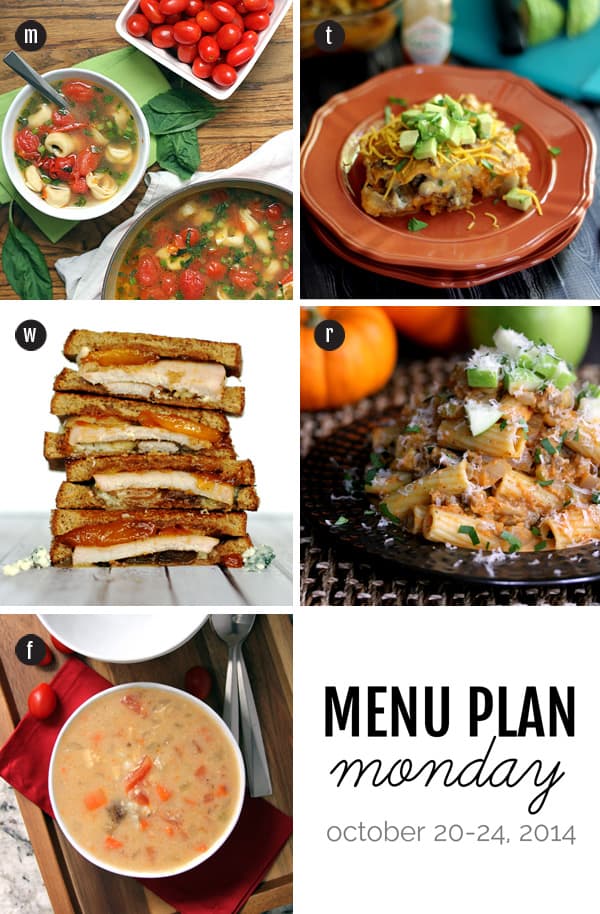Menu Plan Monday - October 20, 2014 | Melanie Makes