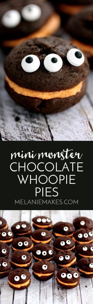 Mini Monster Chocolate Whoopie Pies | Melanie Makes