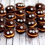 Mini Monster Chocolate Whoopie Pies with Orange Cream Filling | Melanie Makes