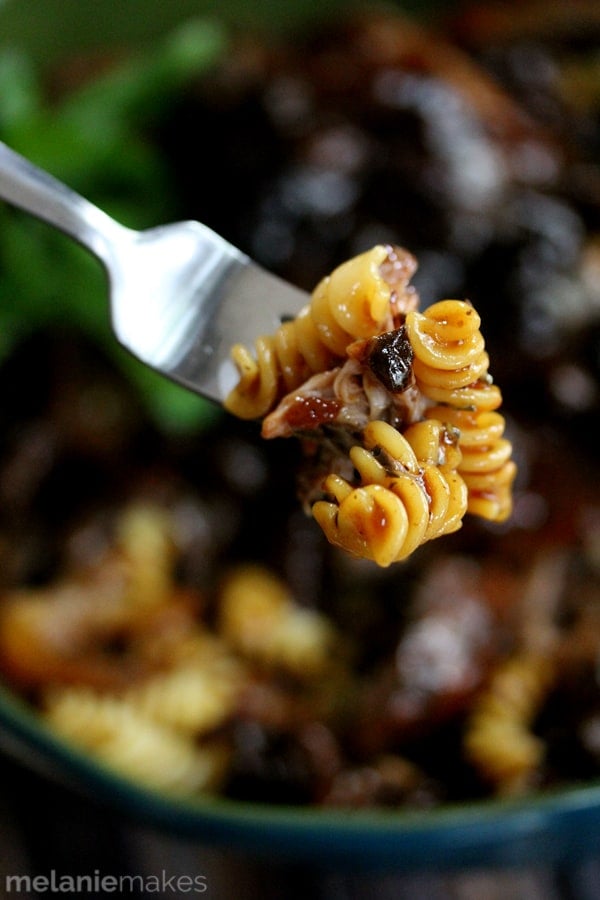 A pork roast seasoned with thyme and bathed in apple juice and nestled into a slow cooker surrounded by sliced onions and dried cherries. A perfect minimal prep, full of flavor dish, this Slow Cooker Pork Roast and Cherries will make your house smell absolutely divine all day as it cooks.