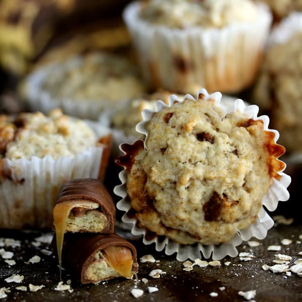 Twix Banana Oatmeal Muffins | Melanie Makes