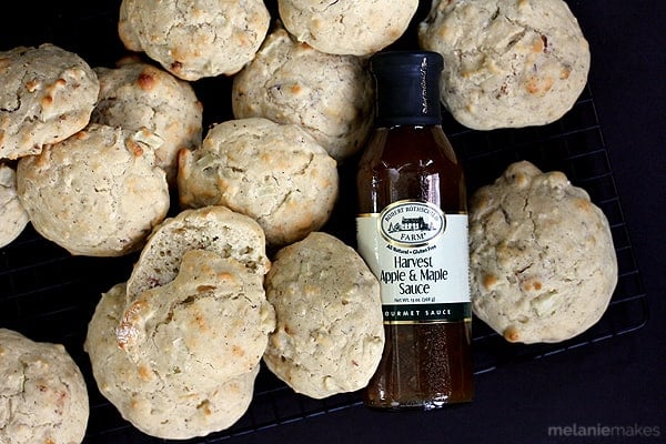 Apple Maple Bacon Drop Biscuits | Melanie Makes